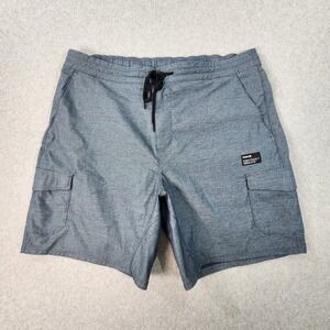 Hurley x Nike Dri-Fit Engineered Cargo Shorts Mens 36x7 Blue/Gray Drawstring